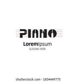 Vector piano logo design template