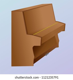 Vector piano, musician's workstation isolated