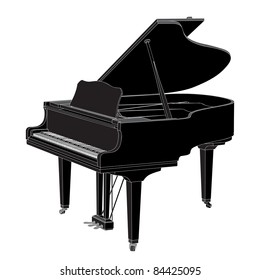 Vector piano on white background (illustration)