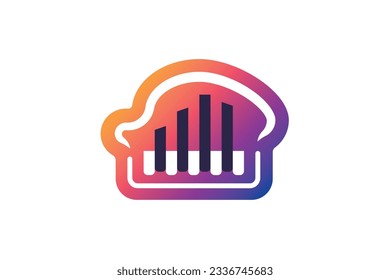 Logo en forma de piano vectorial