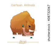 vector pic series Cartoon Animals. Amusing Animals. Bugs and furry mammoth. Clip art isolated on transparent background. EPS10 without mesh