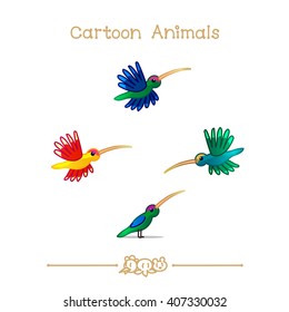 vector pic series Cartoon Animals. Amusing Animals. Colibris. Clip art isolated on transparent background. EPS10 without mesh