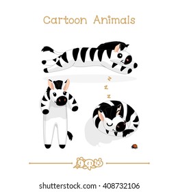 vector pic series Cartoon Animals. Amusing Animals. Funny zebras. Clip art isolated on transparent background. EPS10 without mesh   