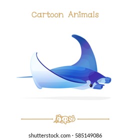 vector pic series Cartoon Animals. Amusing Animals. Manta ray. Clip art isolated on transparent background. EPS10 without mesh