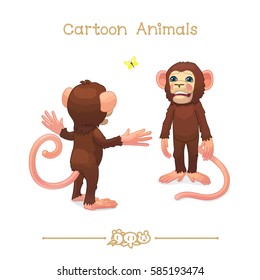 vector pic series Cartoon Animals. Amusing Animals. ?himpanzee. Clip art isolated on transparent background. EPS10 without mesh
