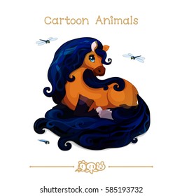 vector pic series Cartoon Animals. Amusing Animals. Horse. Clip art isolated on transparent background. EPS10 without mesh
