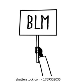 Vector Picket Placard Sign Black live matter Protest. Activist protest Hand Banner Sign