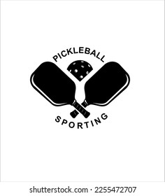 Vector pickleball badge icon in modern minimalist style vector illustration