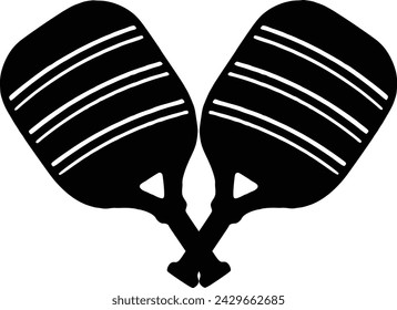 Vector Pickleball Paddles silhouette,Pickleball club and icons vector illustration, Pickleball Paddles flat vector icon, High quality vector
