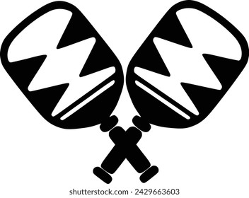 Vector Pickleball Paddles silhouette,Pickleball club and icons vector illustration, Pickleball Paddles flat vector icon, High quality vector