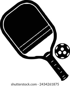 Vector Pickleball Paddles silhouette,Pickleball club and icons vector illustration, Pickleball Paddles flat vector icon, High quality vector