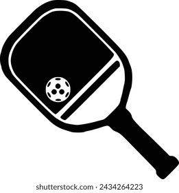 Vector Pickleball Paddles silhouette,Pickleball club and icons vector illustration, Pickleball Paddles flat vector icon, High quality vector