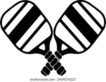 Vector Pickleball Paddles silhouette,Pickleball club and icons vector illustration, Pickleball Paddles flat vector icon, High quality vector