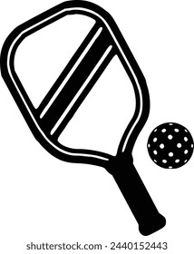 Vector Pickleball Paddles silhouette,Pickleball club and icons vector illustration, Pickleball Paddles flat vector icon, High quality vector