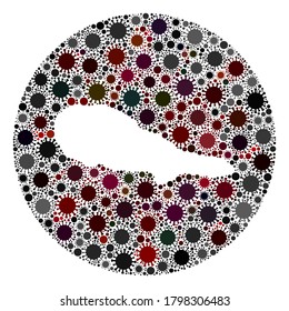 Vector Pico Island kartografiert Collage des covid-2019-Virus. Die Infektion greift das Sperrgebiet von außerhalb an. Stencils kreisen Pico Island Karte Collage mit Infektionsteilen.