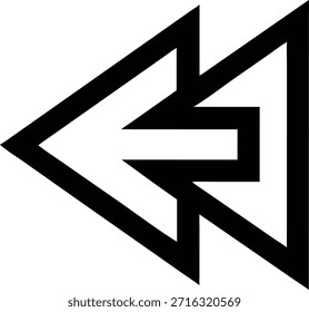 Pictograma de Vector del icono de flecha hacia atrás azul.