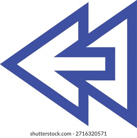 Pictograma de Vector del icono de flecha hacia atrás azul.