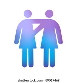 Vector Pictogram of Female  Couple