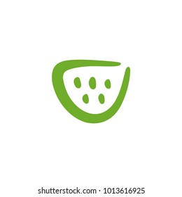 Vector. Pictogram. Fruit. Stylized watermelon icon for the store. Silhouette. Logo.