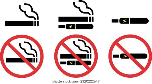 Vector Pictogram Illustrations Related to Tobacco