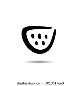 Vector. Pictogram. Logo. Stylized watermelon icon for a vegetarian store.