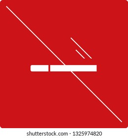 Vector pictogram no smoking, smoking prohibited, white icon on the red background