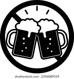 A Vector Pictogram Prohibiting Alcohol