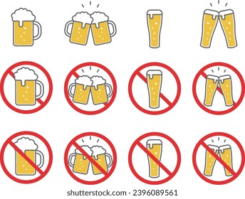 A Vector Pictogram Prohibiting Alcohol