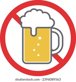 A Vector Pictogram Prohibiting Alcohol