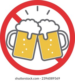 A Vector Pictogram Prohibiting Alcohol