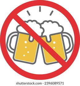 A Vector Pictogram Prohibiting Alcohol