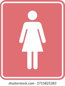 Muestra del pictograma del Vector de una mujer con un fondo sólido y los símbolos blancos, convenientes para las pegatinas y los tableros de acrílico