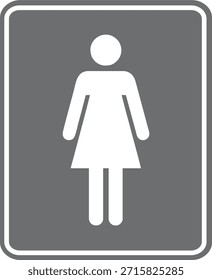 Vector pictogram sign of a women with a solid background and white symbols, suitable for stickers and acrylic boards