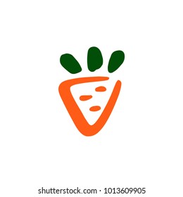 Vector. Pictogram. Vegetables. Stylized carrot icon for a vegetarian store.