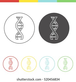 Vector pictograms of DNA molecule. Set of medical icons in thin line style