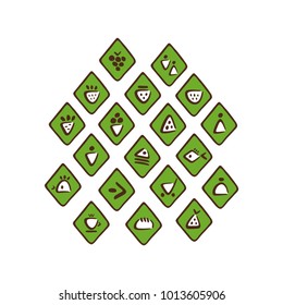 Vector. Pictograms. Simple stylized icons for a supermarket.