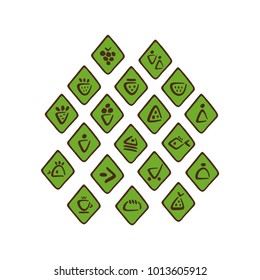 Vector. Pictograms. Simple stylized icons for a supermarket.