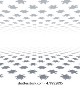 Vector picture of abstract gray and white background with perspective.