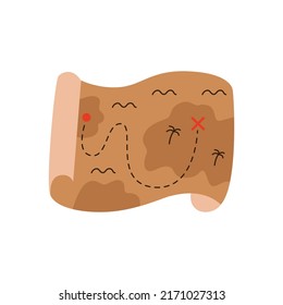 Vektorbild der alten Karte einzeln auf weißem Hintergrund.