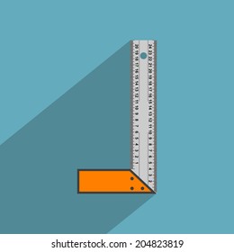 vector picture of angle ruler, flat style icon