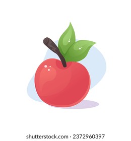 Vector picture of an apple on a white background. Bright apple, cartoonish.