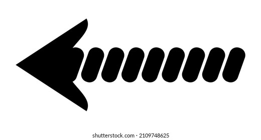 Vector, imagen del icono de flecha. Imagen negra. Dirección izquierda. Colección vectorial de flecha. Flechas. para abrir el Navegador. Flecha moderna y simple.