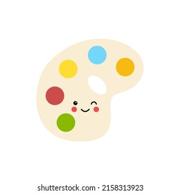 Vector picture of artistic palette on white background.