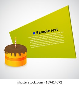Vector picture with birthday cake