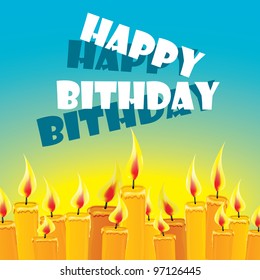Vector picture with birthday cake. cake with candle. menu background.