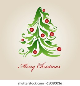 Vector picture of bizarre xmas tree