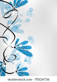 Vector picture with blue flowers and space for your text