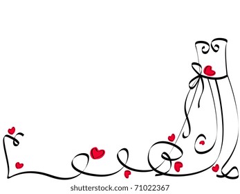 Vector picture with calligraphic dress and space for your text