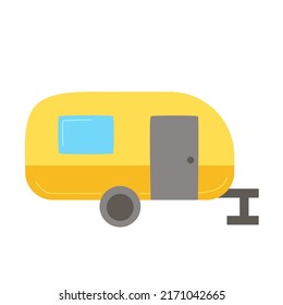 Vector picture of camping caravan on white background.