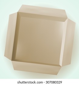 Vector picture, cardboard isolated box, one object